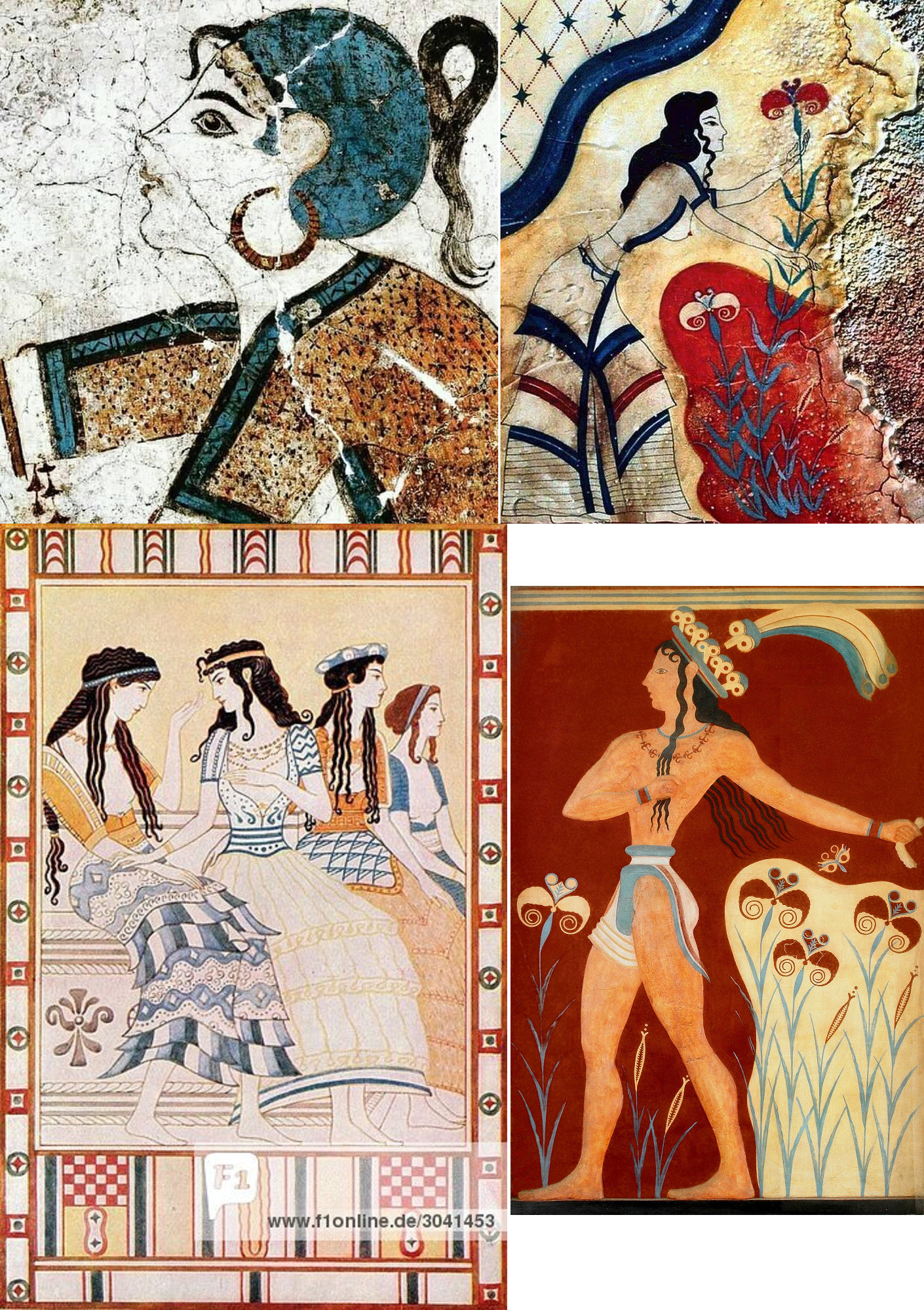 Minoan frescoes - Southern European Late EEF peoples.Tanned men and extremely pale women  were...jpg