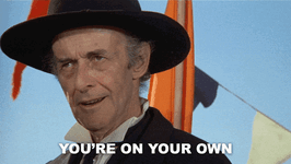 blazing saddles you're on your own.gif