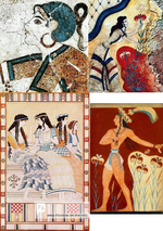 Minoan frescoes - Southern European Late EEF peoples.Tanned men and extremely pale women  wer...webp